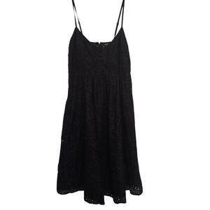 NWT VENUS Black Eyelet Sun Dress With Pockets